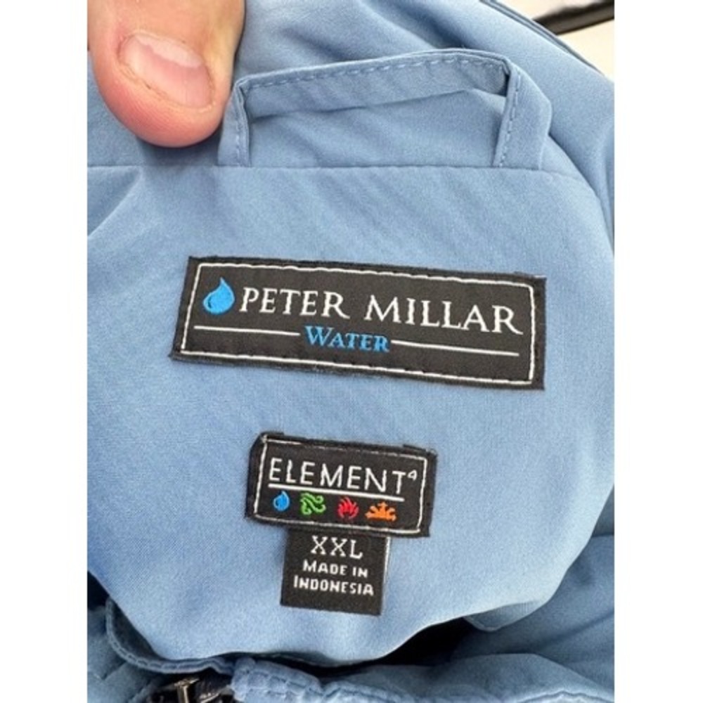 Peter Millar Element 4 Rain Wind Jacket Mens XXL Blue Waterproof Golf Coat - Picture 2 of 16
